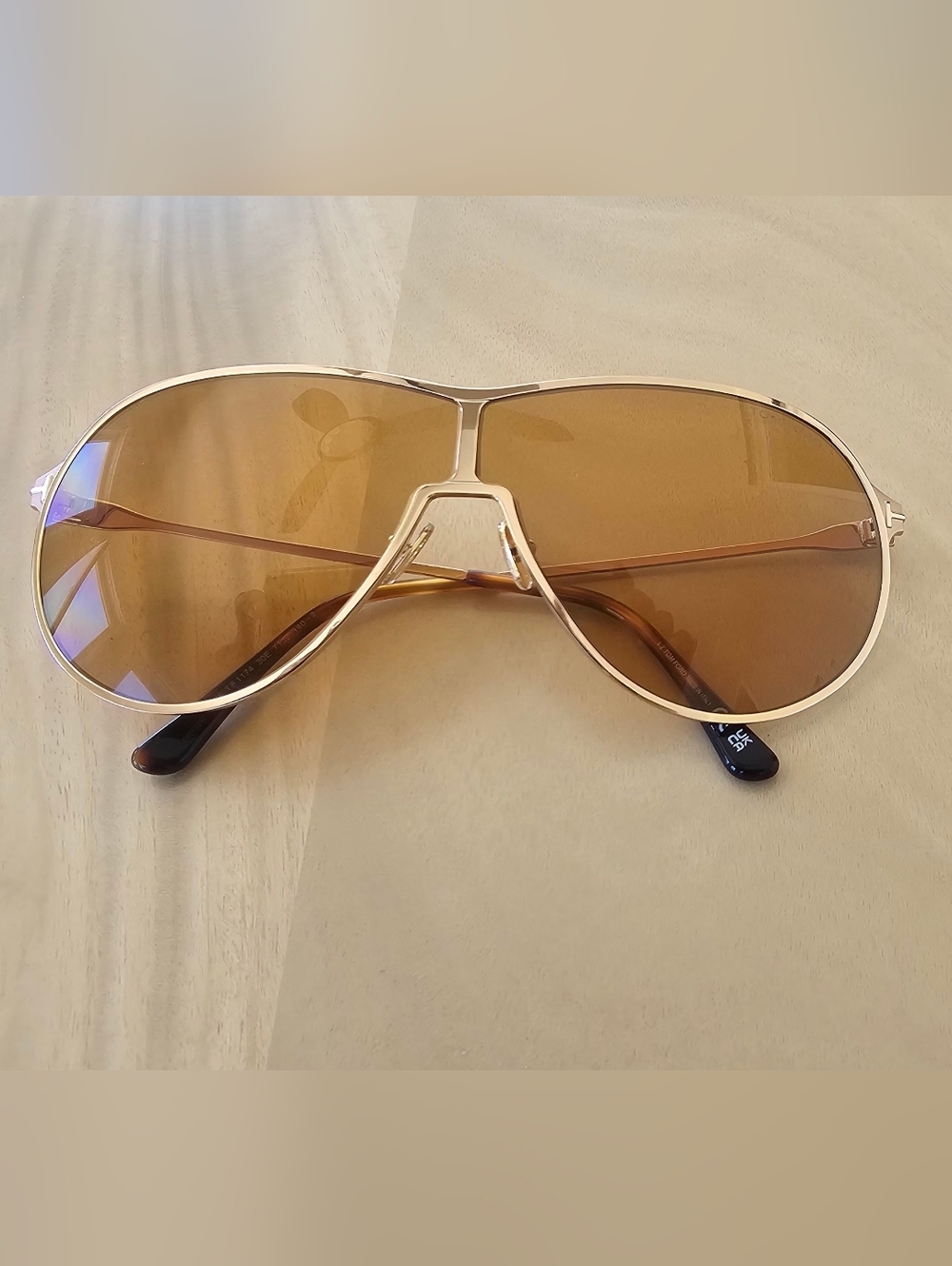 Tom Ford Gold Frame Brown Lens Aviator Sunglasses